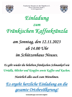 Fränkisches Kaffeekränzla Herbst 2023